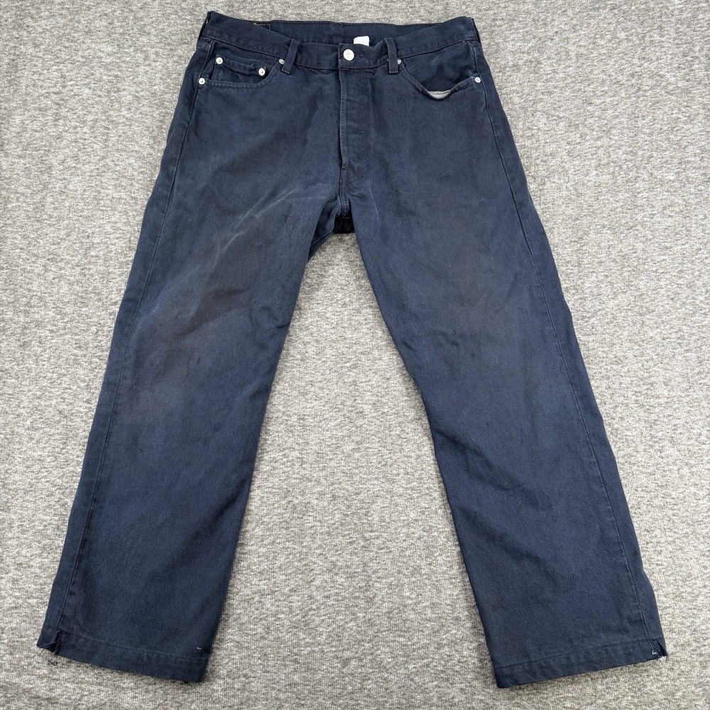 Levi's 501 Mens Faded Black Straight Leg Button Fly Jeans Size W36 L29 Vintage